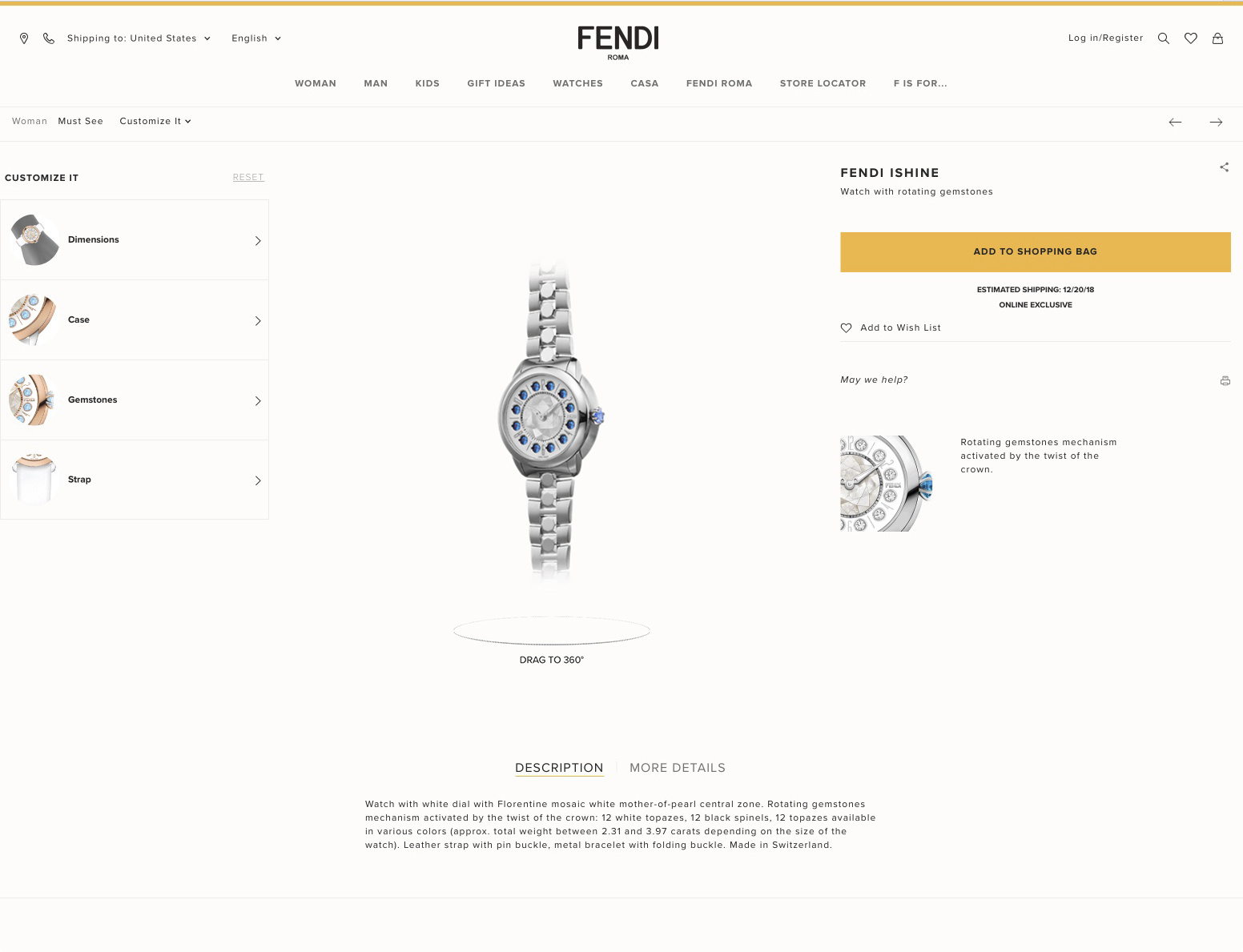 Fendi watches outlet 2018