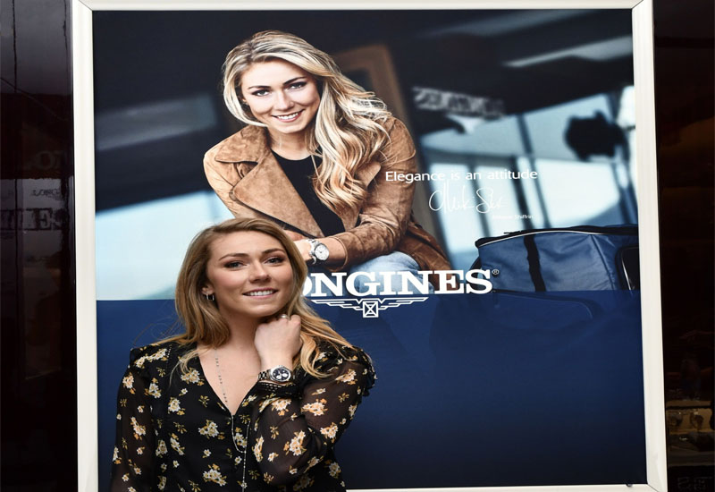 Mikaela Shiffrin presents Conquest Chronograph with Longines at Macy s in Manhattan