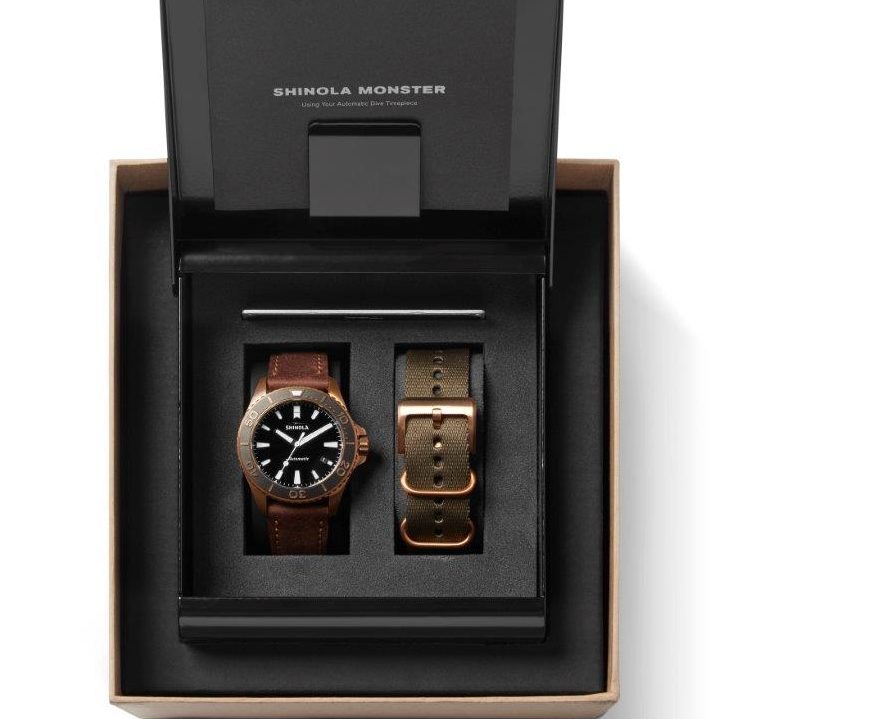 Shinola references the prohibition era in a black and bronze