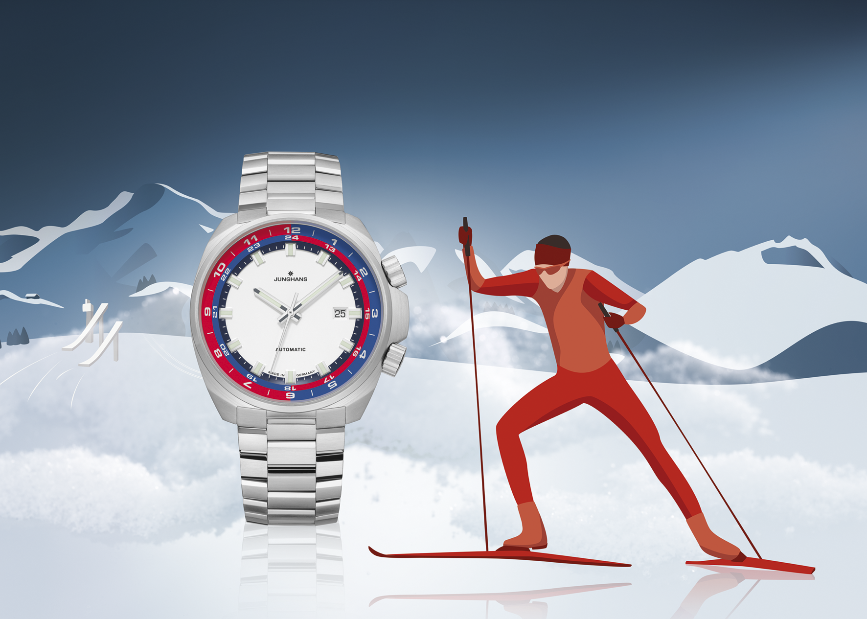 Junghans glides into steel sports watch space as Nordic World Ski