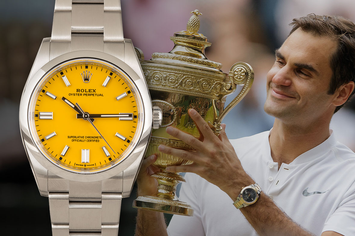 Rolex datejust roger federer sale