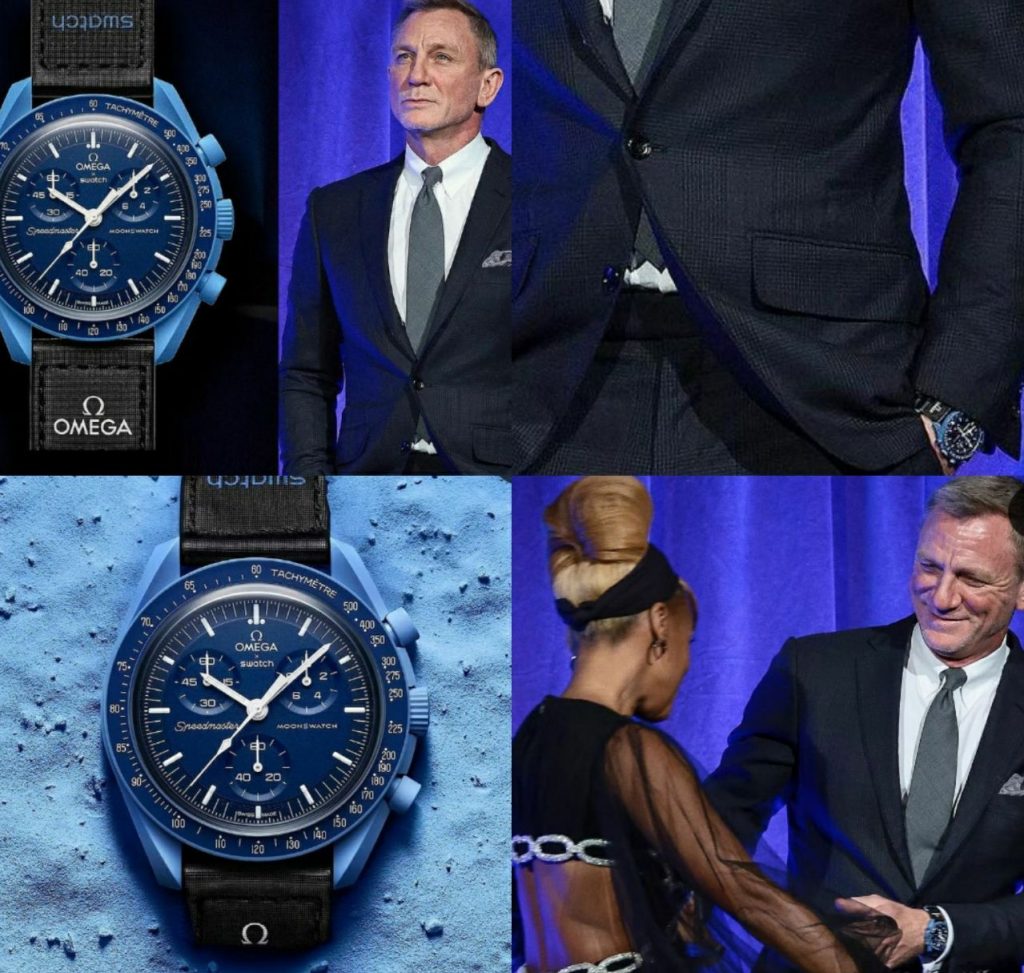 Daniel Craig swaps his Seamaster for a MoonSwatch