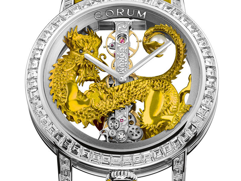 Golden dragon nests on latest Corum Golden Bridge watch WATCHPRO USA