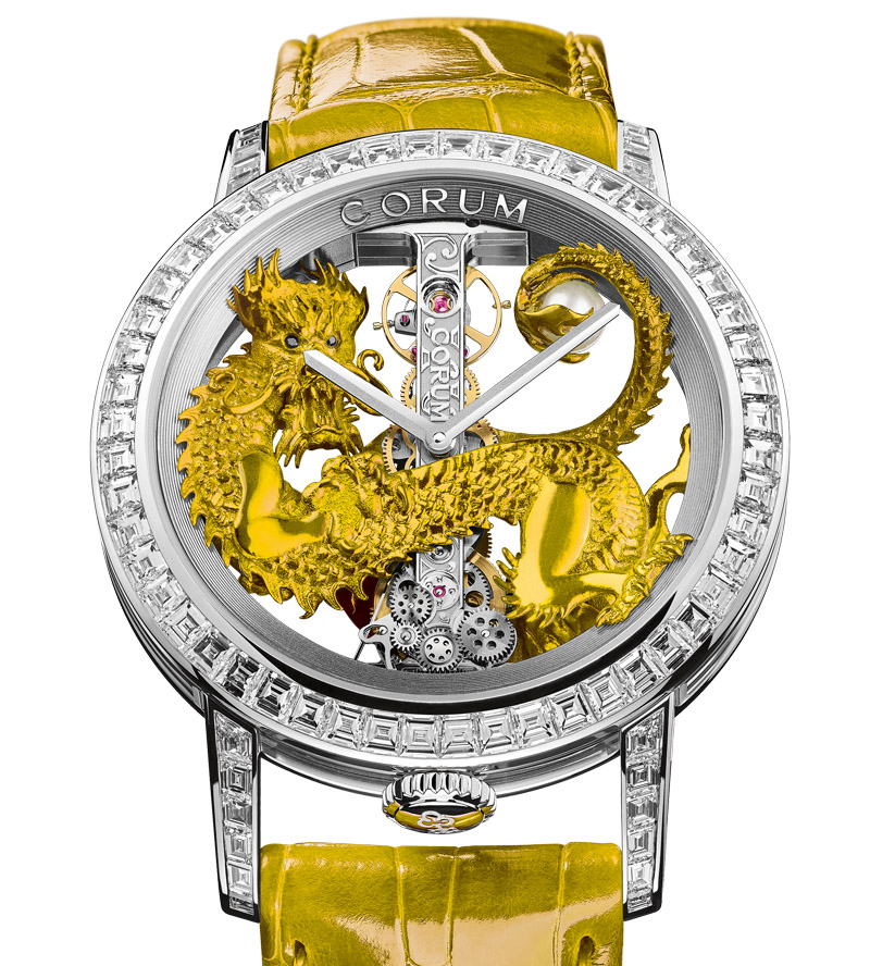 Golden dragon nests on latest Corum Golden Bridge watch WATCHPRO USA