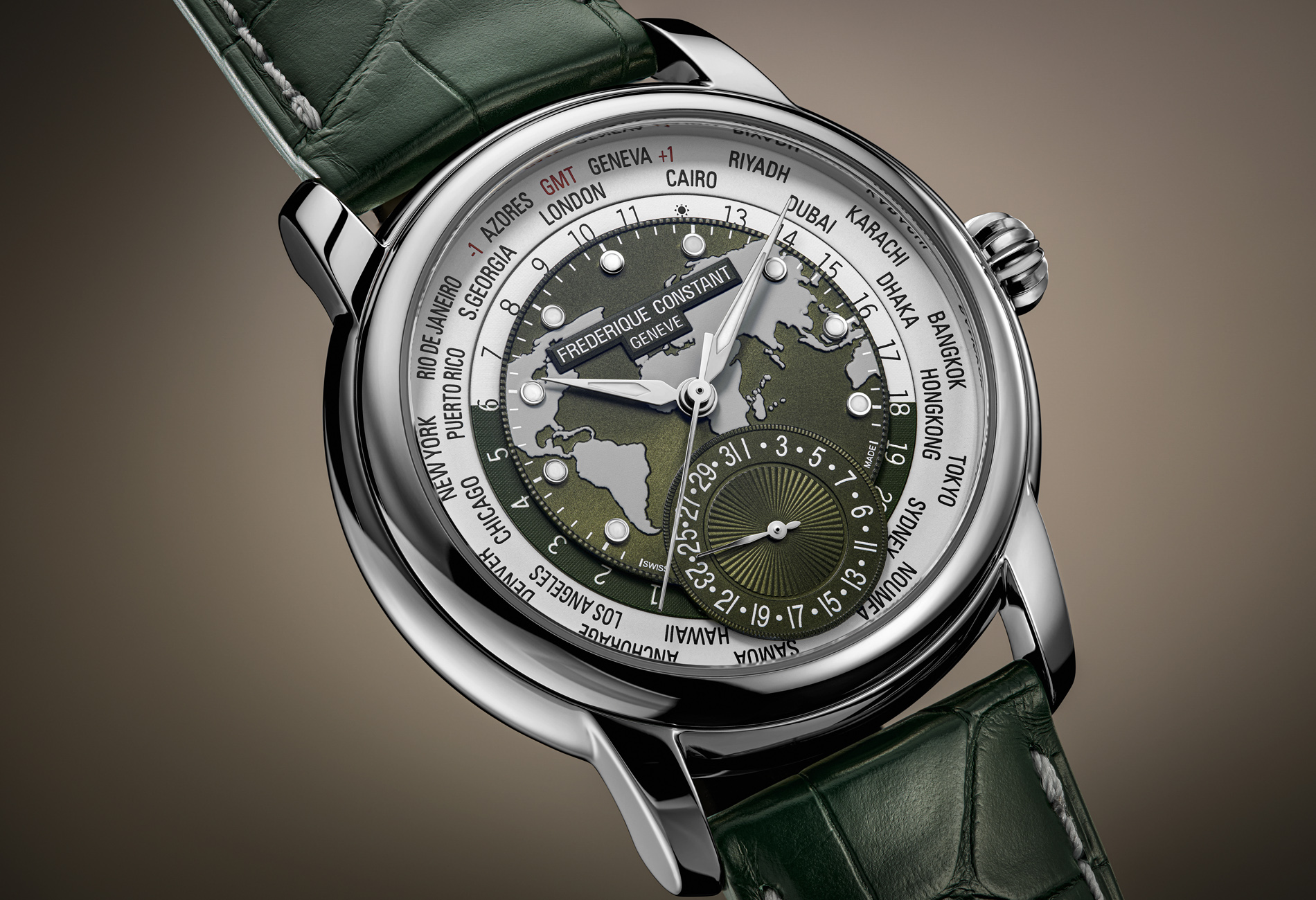 Frederique constant worldtimer green best sale