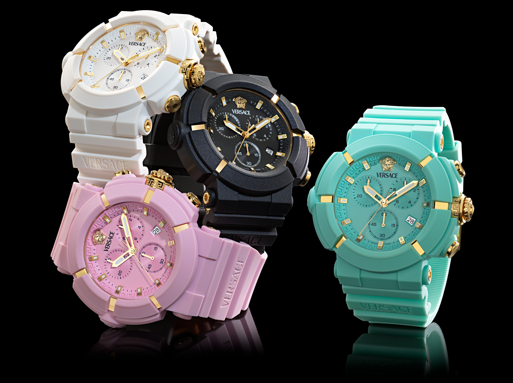 Bold summer hues enliven Versace's new V-Real Active Chrono