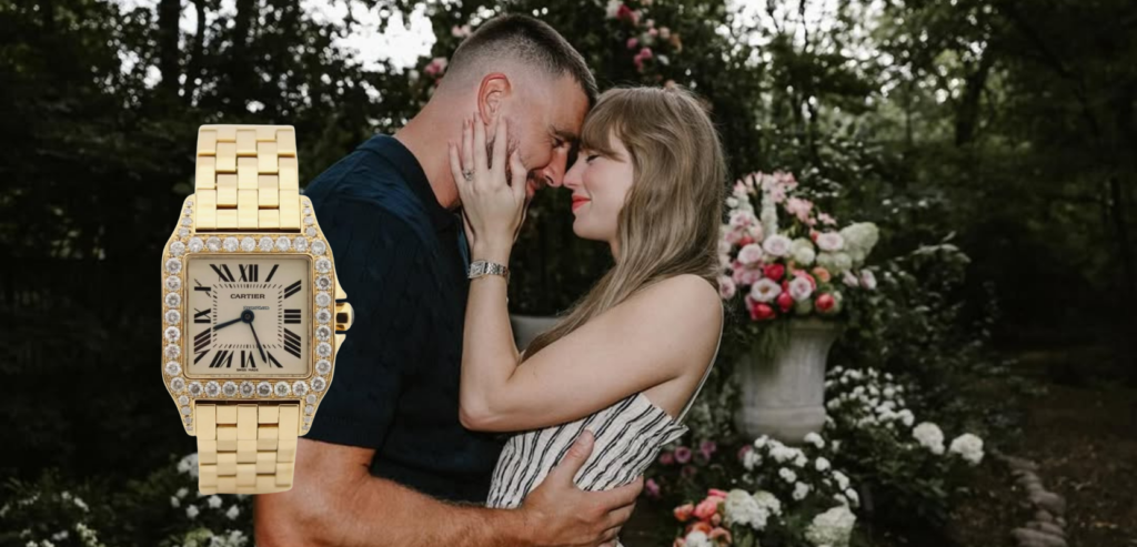 taylor swift engaged cartier santos demoiselle quartz watch