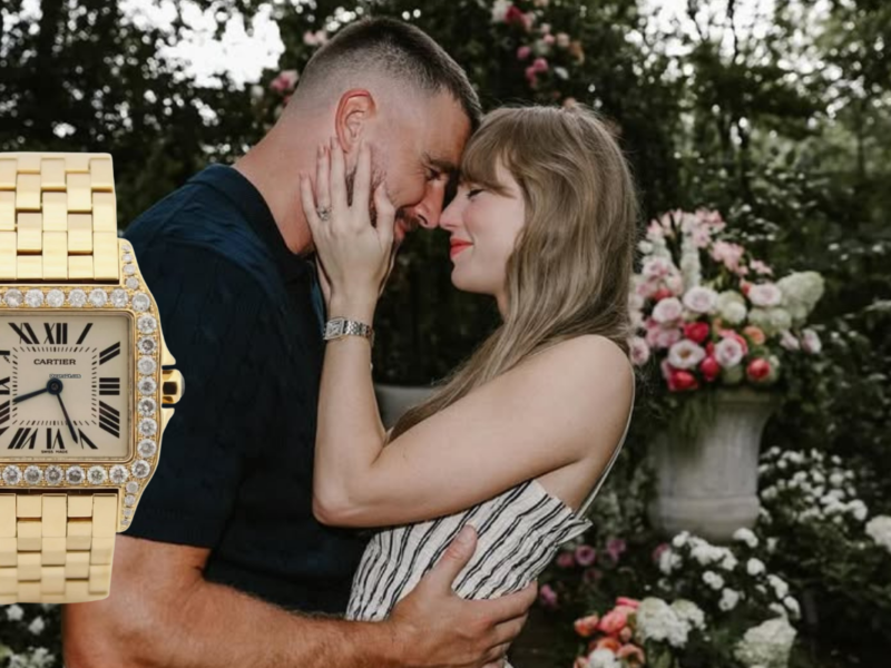 taylor swift engaged cartier santos demoiselle quartz watch
