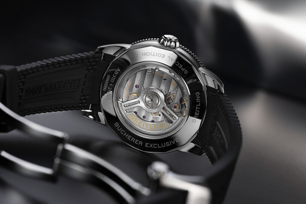 Breitling makes a blue and black Superocean Heritage for Bucherer