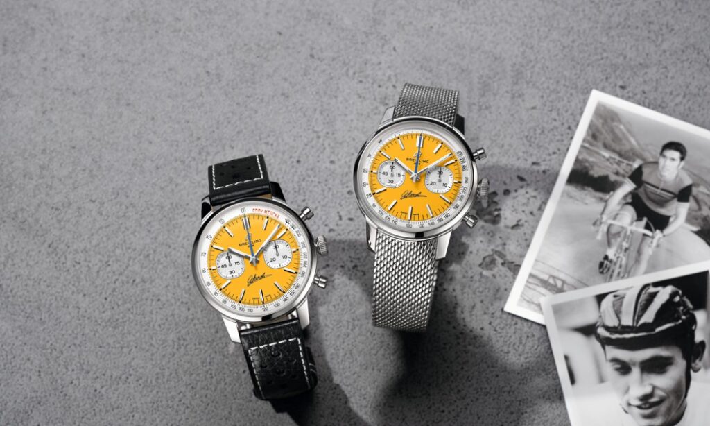 BREITLING ノベルティ置き時計 Breitling honours cycling legend Eddy Merckx with limited-edition